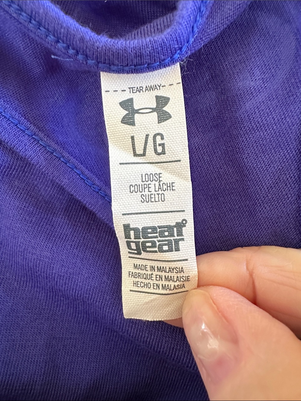Under Armour Blue Tank Top with Pink 'WAKE UP. RUN.' Graphic size L - Picture 8 of 9